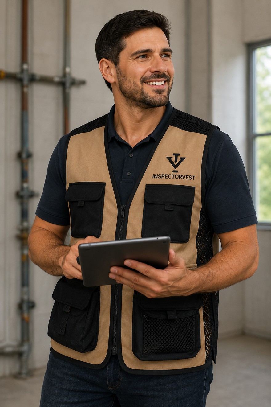 Inspector wearing the InspectorVest on the job