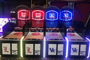 Louisville and Kentucky basketball games in the arcade