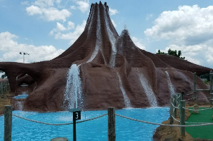 Waterfalls on the Volcano mini golf feature